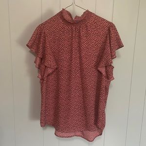 Apt 9 Mock neck flutter sleeve top